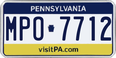 PA license plate MPO7712