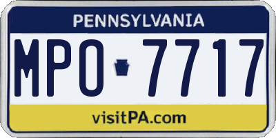 PA license plate MPO7717