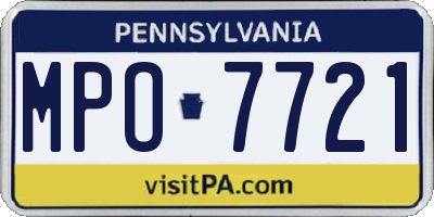 PA license plate MPO7721