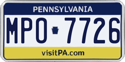 PA license plate MPO7726
