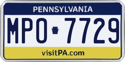 PA license plate MPO7729