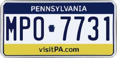 PA license plate MPO7731