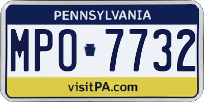 PA license plate MPO7732