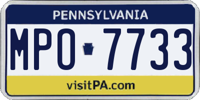 PA license plate MPO7733
