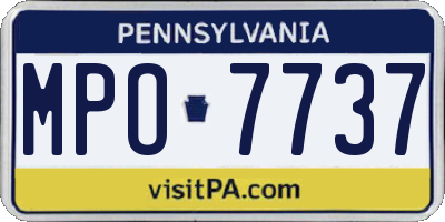 PA license plate MPO7737