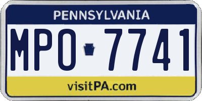 PA license plate MPO7741