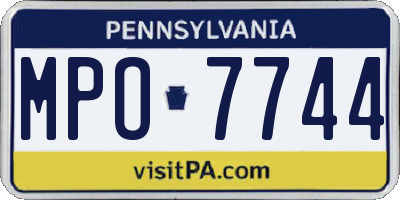 PA license plate MPO7744
