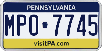 PA license plate MPO7745