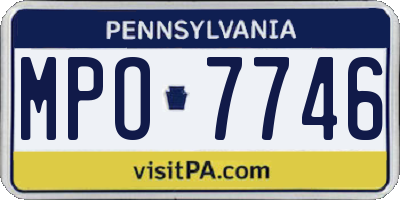PA license plate MPO7746