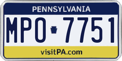 PA license plate MPO7751