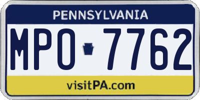 PA license plate MPO7762