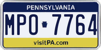 PA license plate MPO7764