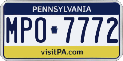 PA license plate MPO7772