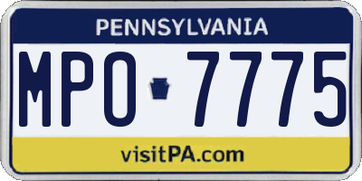 PA license plate MPO7775