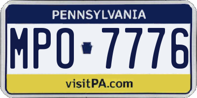 PA license plate MPO7776