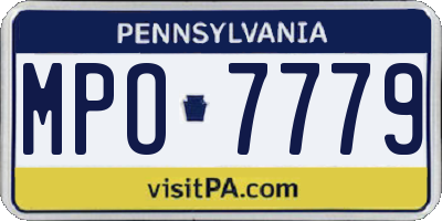 PA license plate MPO7779