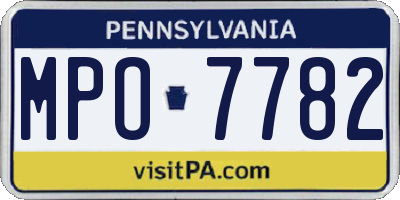 PA license plate MPO7782
