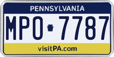 PA license plate MPO7787