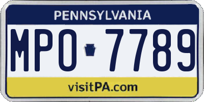 PA license plate MPO7789