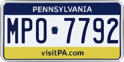 PA license plate MPO7792