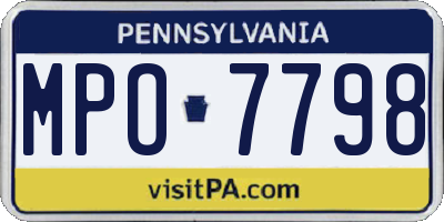 PA license plate MPO7798