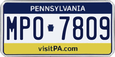 PA license plate MPO7809