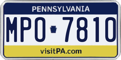 PA license plate MPO7810