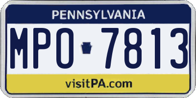 PA license plate MPO7813