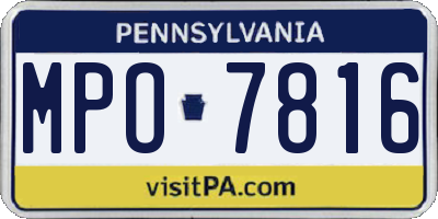 PA license plate MPO7816