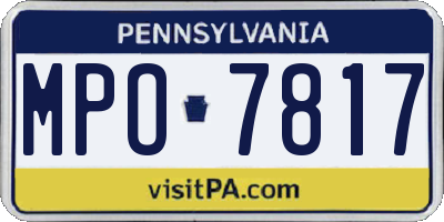 PA license plate MPO7817