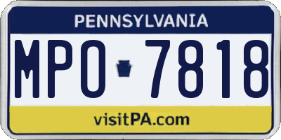 PA license plate MPO7818