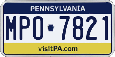 PA license plate MPO7821