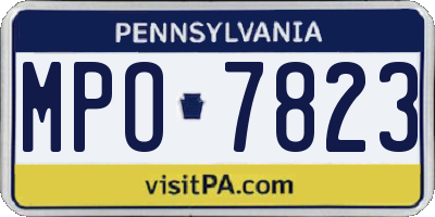 PA license plate MPO7823