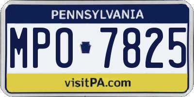 PA license plate MPO7825