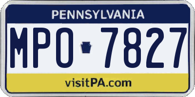 PA license plate MPO7827