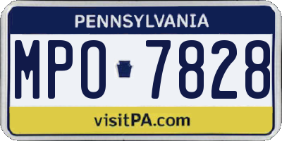 PA license plate MPO7828