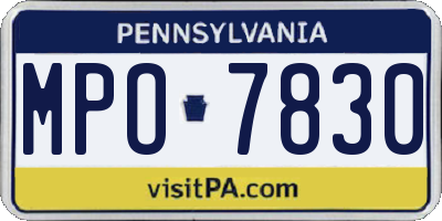 PA license plate MPO7830