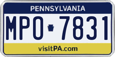 PA license plate MPO7831