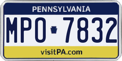 PA license plate MPO7832