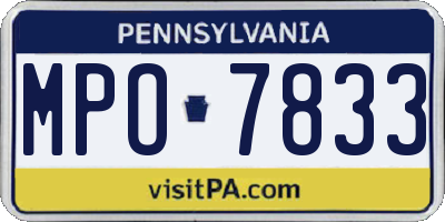 PA license plate MPO7833