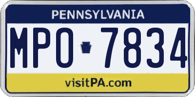 PA license plate MPO7834