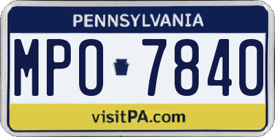 PA license plate MPO7840