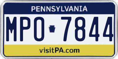 PA license plate MPO7844
