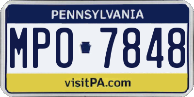 PA license plate MPO7848