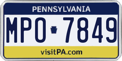 PA license plate MPO7849