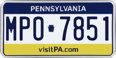 PA license plate MPO7851