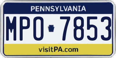 PA license plate MPO7853
