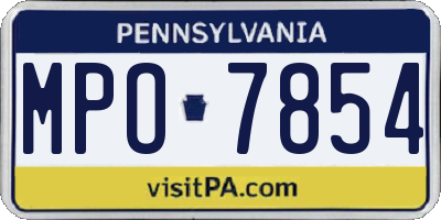 PA license plate MPO7854
