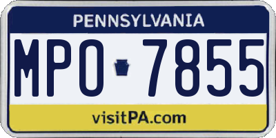 PA license plate MPO7855