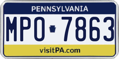 PA license plate MPO7863